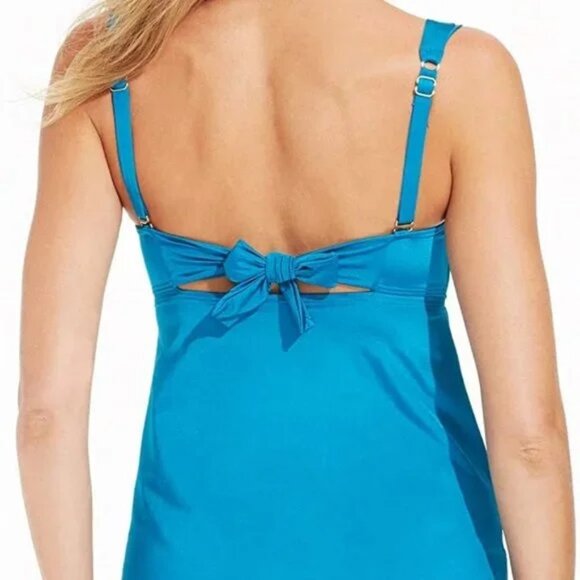 NWT Coco Reef Bandeau Sky Blue Tankini Swimsuit Bathing Suit Bikini Top 32C 34C - Picture 2 of 2